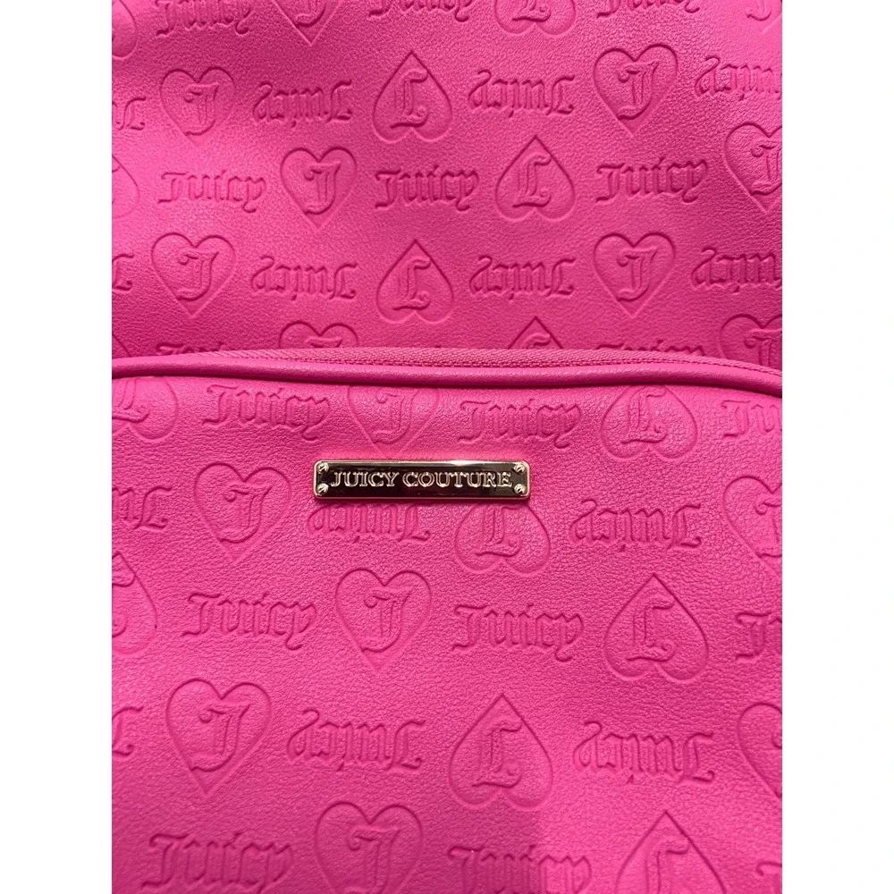 Juicy Couture Wordplay Backpack Womens Pink Debossed Logo Shoulder Bag See‎ Pics